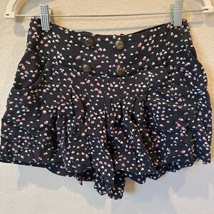 Pimkie Black navy  Heart Print Skort with Buttons